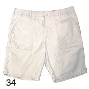 Khaki Mens Flat Front Shorts Size 34